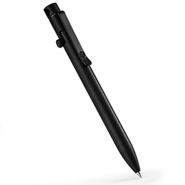 KeyUnity Titanium PVD Black Ballpoint Pen with Clip - EDC Pocket Pen, Retractable Metal Keychain Ball Pen for Everyday Carry, long-lasting and Stylish, Ideal for Office and Outdoor Use