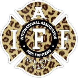 4 Inch Reflective Cheetah Print IAFF Maltese Cross Firefighter Maltese Sticker