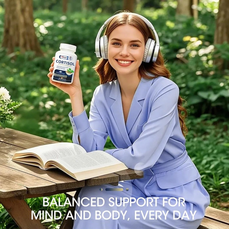 Alliwise Cortisol Supplement Ashwagandha L-theanine Relieve Stress w/Magnesium, Rhodiola