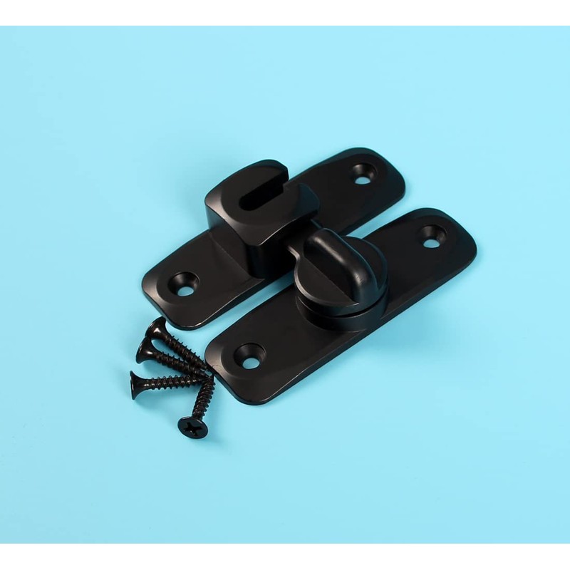Sliding Bolt Locks,（Black） 90 Degree Heavy Duty Carbon Steel Bar