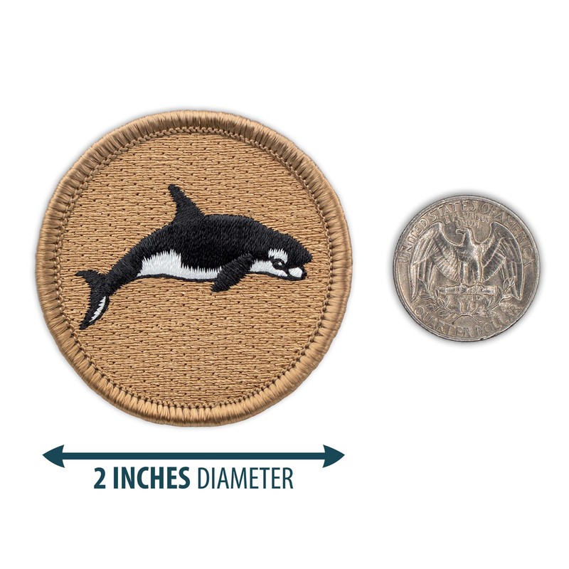 Killer Whale Patrol Patch - 2" Diameter Round Embroidered Patch
