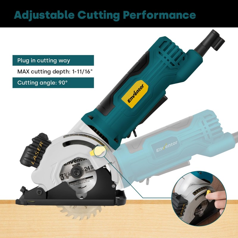 Enventor Mini Circular Saw, 4.8A Electric Circular Saws Corded with