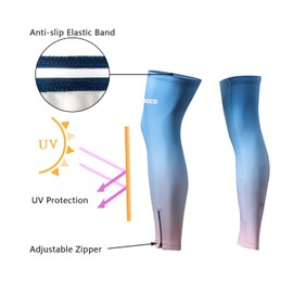 Meicynhoger - Mangas de ciclismo para piernas con protección UV para hombres y mujeres, mangas de compresión de enfriamiento para senderismo, al aire última intervensión, Azul, 3X-Large