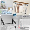 Foldable Wall Mounted Clothes Rack-44'' Long Rod&2 Bases,Stainless Steel, Heavy