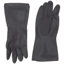 Elliott Heavy Duty Household and Maintenance Rubber Gloves, Extra large Gloves with breathable flock Lining and non-slip grip, One pair of Black Gloves
