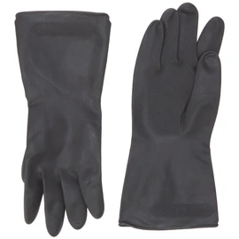 Elliott Heavy Duty Household and Maintenance Rubber Gloves, Extra large Gloves with breathable flock Lining and non-slip grip, One pair of Black Gloves
