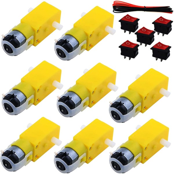 RUNCCI-YUN 8pcs DC3V-6V Micro DC Motor, DC Gear Motor TT
