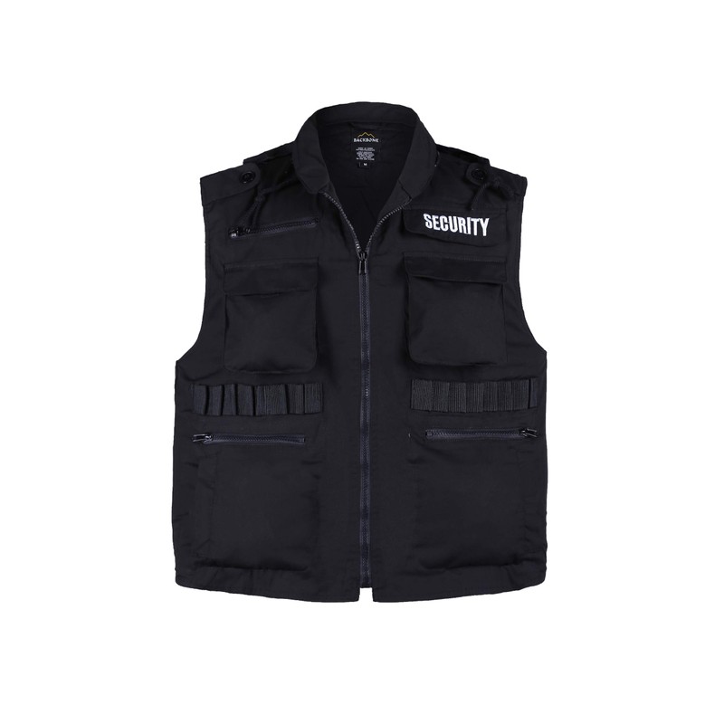 BACKBONE Men's Security Vest with SECURITY Embroidery - Durable 8-Pocket