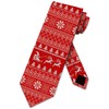 Three Rooker Snowflake Tie Mens Ugly Sweater Pattern Necktie Christmas