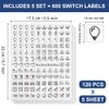 GOMAKERER 600pcs Light Switch Sticker Labels, 28 Designs Transparent Switch