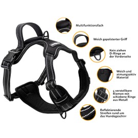 FIRSTPAW Anti-Pull Dog Harness for Large Dogs, Size L, Reflective, Adjustable, Padded and Breathable Chest Harness Dog
