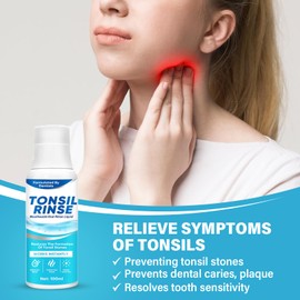 Tonsil Stone Remover Mouthwash, Natural Oral Rinse Liquid to Soothe Tonsils & Bad Breath Treatment, No-Paraben & Alcohol-Free Breath Freshens Tonsil Stone Mouthwash