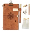 InnoBeta Refillable Leather Travel Journal Travelers Notebook 7x5 Inches, Travel