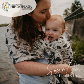 CHIMPAROO Ring Sling Baby Wrap Carrier - 100% Organic Cotton Baby Carrier Newborn to Toddler - Comfortable & Adjustable Baby Sling Carrier - With Aluminum Rings - Holds up to 15.8 kg - Biloba Chia, Size 1