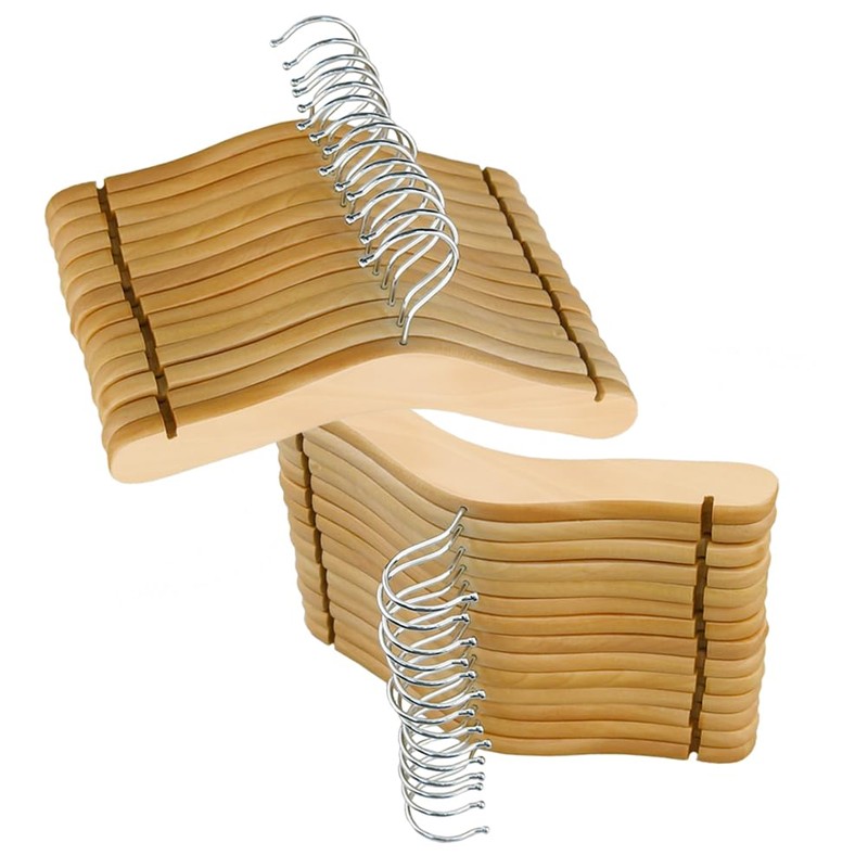 28 Pack Kids Baby Wooden Hangers, Safe and Pollution-Free Natural