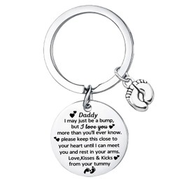 MADHAHEFU New Dad Gifts Dad To Be Gifts Daddy To Be Keyring First Fathers Day Presents Baby Announcement Gift For Daddy