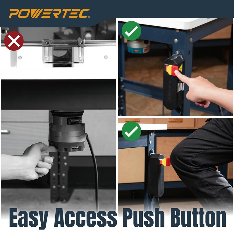 POWERTEC Dual Outlet Power Tool Safety Switch - 120V 15A
