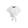 CIDER Round Neck Knotted Crop Top Y2K for Women Knot