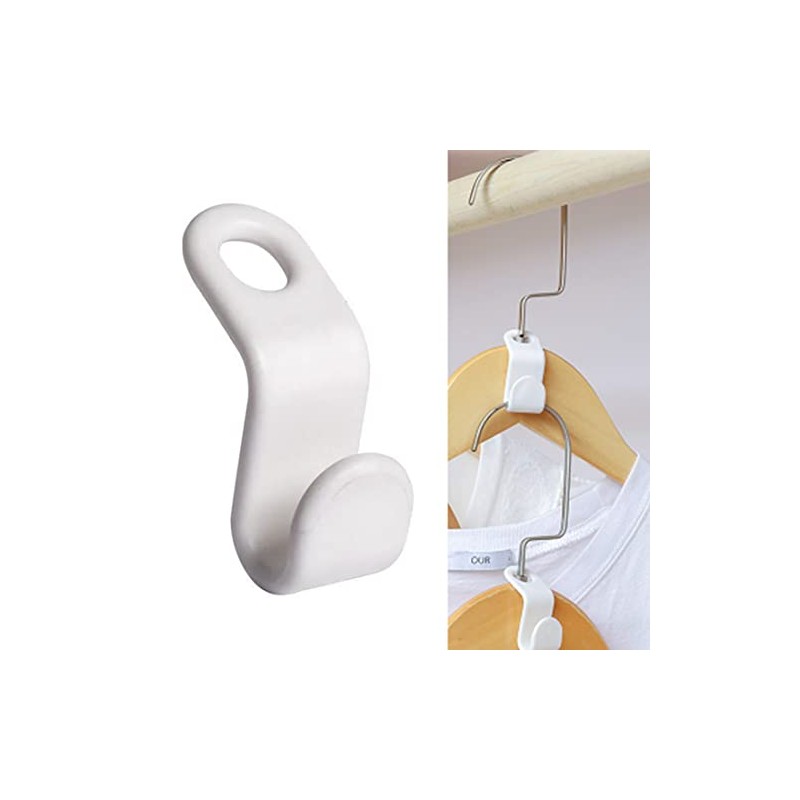 otylzto 50PCS(or100) Hanger Hooks for Plastic Clips Clothes Space Saving