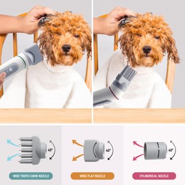 Maliansun Dog Hair Dryer, Portable Handheld Pet Hair Dryer with 3 Temperature Adjustment Rotatable Wind Head and 3 Nozzles, High Speed Pet Blow Dryer for Dogs for Home or Travel
