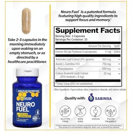 Natural Stacks Neurofuel Suplemento Nootrópico Apoyo Cerebral Extracto Hoja Alcachofa Lcarnitina Nutritional_supplement Sabor Cápsula Unidades Neuro