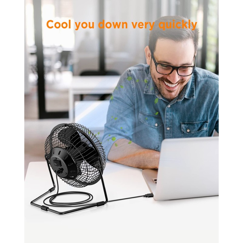 EasyAcc 5 Inch USB Desk Fan, Small USB Desk Fan,