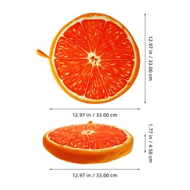PACKOVE Orange Cushion Fruit Seat Cushion 3D Print Decorative Cushions Cute Couch Pillows for Home Office (Orange 33CM)