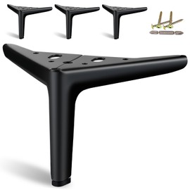 SunVFaFa Black Furniture Legs Heavy Duty, Metal Legs for Furniture Set of 4, Short Dresser Legs 5 Inch, Modern DIY Cabinet Feet Replacement for Couch Futon Cube Storage Nightstand Ottoman Sofa