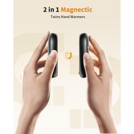 Hand Warmers Rechargeable 2 Pack, AI Temperature Control Electric Handwarmers, Stone Shape Portable Pocket Heater, Great Gift for Christmas Hunting, Golf, Camping Black