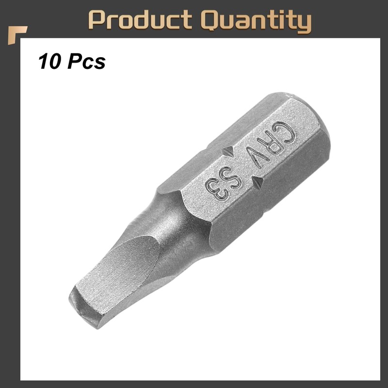 sourcing map 10pcs Square Head Screwdriver Bits 1/4" Hex Shank