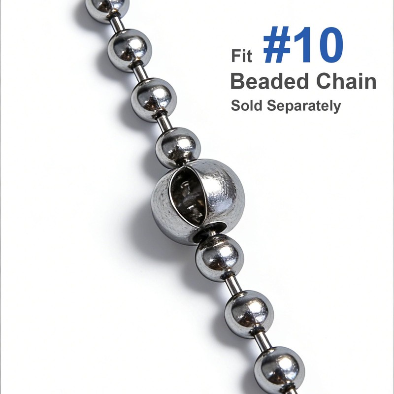 Oversized 10mm Ball Chain Stoppers for #10 Beaded Ball Chains