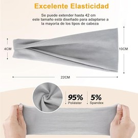 Diademas Deportivas 6 Piezas, Diademas Ejercicio para Mujer Yoga, 20 Ligas para Cabello, Diadema Elástica Suave Que Absorbe el Sudor, Adecuada para Ho