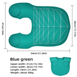 Professional Hair Cutting Cape with Geometric Grid Pattern, Longer Silicone Waterproof Cutting Mat,Neck Guide (Blue)