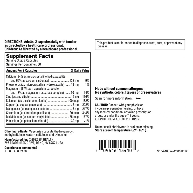 Klaire Labs SFI Health Multi-Mineral Complex Without Iron - Broad
