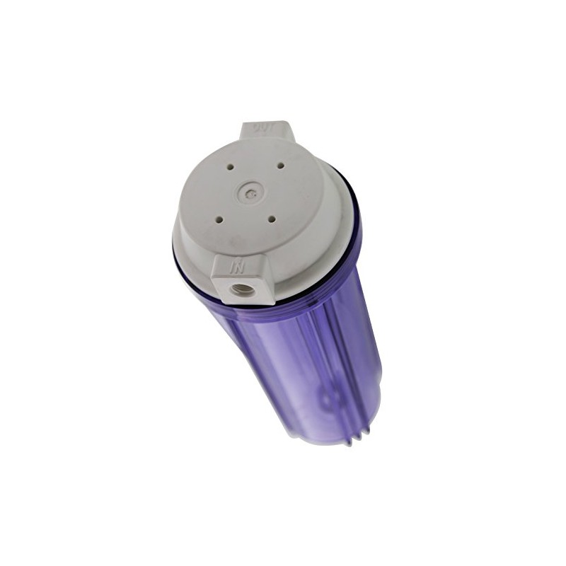 Hydronix HF2-10CLWH14, 10" Clear Housing with White Flat Cap For