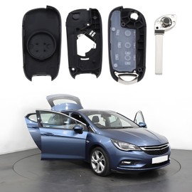 ECSiNG Folding Car Remote Key Case with 2 Buttons Compatible with Vauxhall Astra K 2015 2016 2017 2018 2019 2020 Compatible with Opel Replacement Key Shell
