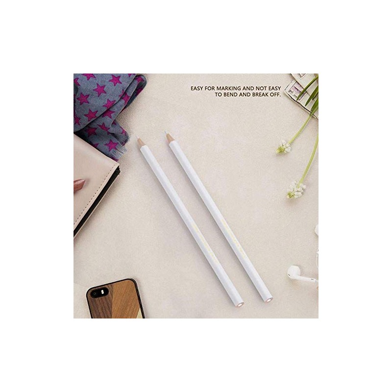 FTVOGUE 12PCS Water Soluble Pencil White Sewing Marking Pencil Dressmaker