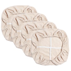 Yikko Chair Seat Covers, High Density Plaid Jacquard Ekedalen Seat Covers for Dining Room, Bar, Wedding Party Decor, Stretchy Washable Chair Seat Cushion Protector (4, Beige)