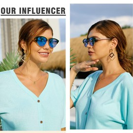 DUCO 1221 Women's Sunglasses, Polarized Lenses, UV 400 Protection, For Driving, Stylish, Small Face, Glasses Case Included, green