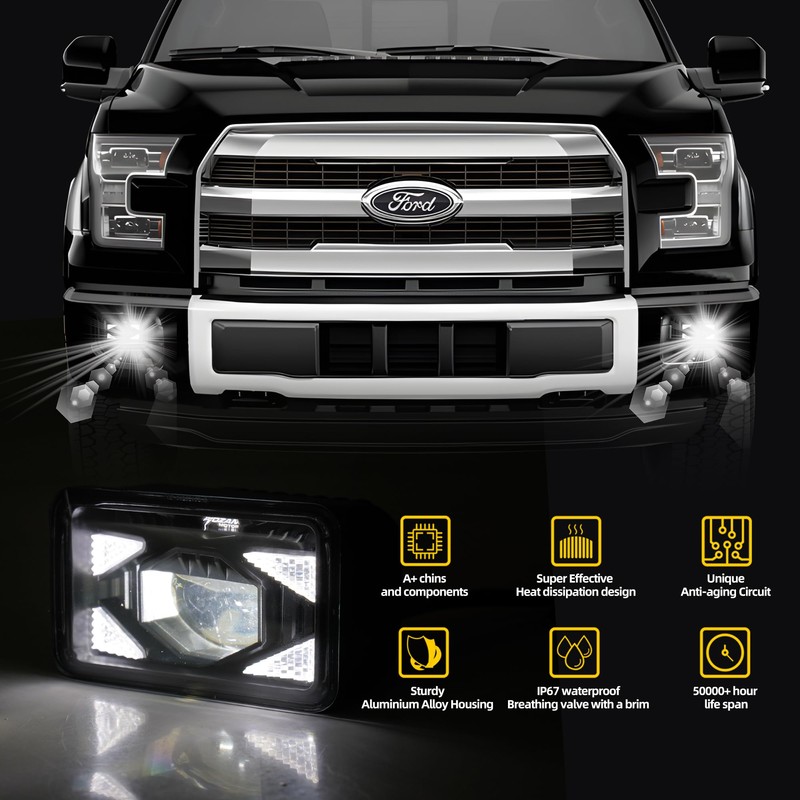 2Pcs F150 LED Fog Lights Assembly for Ford F150 (2015,