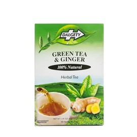 Dalgety Green Tea & Ginger Herbal Infusion – 6x40g Cartons (Total 108 Teabags) - 100% Natural, Caffeine Free Tea –Packed with Unique Health Benefits (6 Pack)