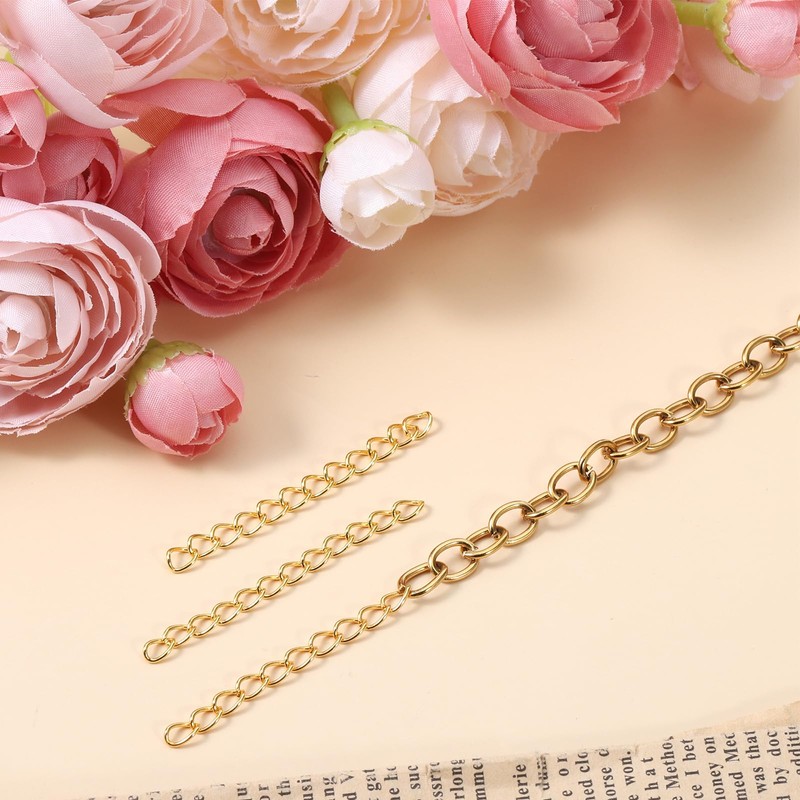 200Pcs Necklace Chain Extender for Jewelry Making 5cm Tail Extender