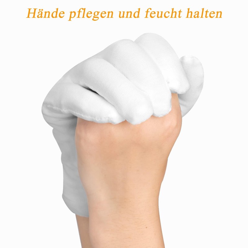 10 Pairs Cotton Gloves for Eczema, White Cotton Eczema Gloves