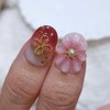 New Year's Honghwa Handmade Nail Tips - Stiletto / 신년홍화