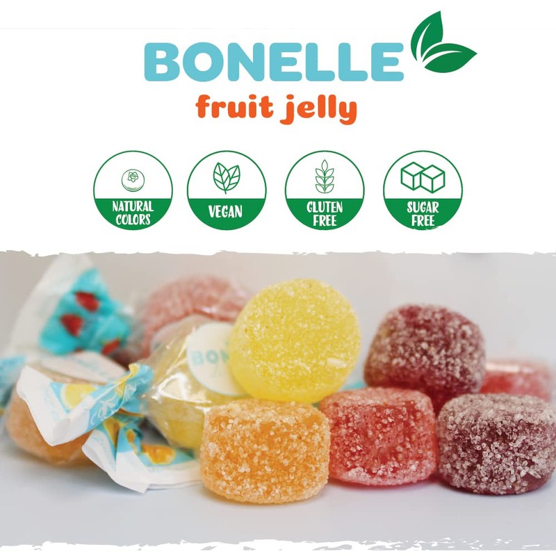 Bonelle Sugar Free Fruit Jelly Candy | 1 Pound Bag