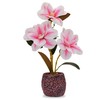CLOVERIZ Artificial Magnolia Flowers in Decorative Red Pot, Elegant Blossoms