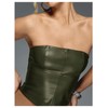 Verdusa Women's Leather Top Backless Tube Top Strapless Crop Corset