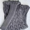Knitted Cable Wrap Shawl with Sleeves, Multifunctional Scarf (Dark Gray)