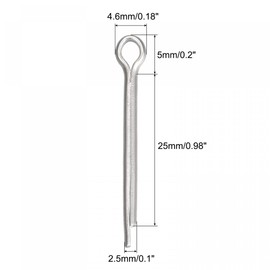 sourcing map 30 Pieces Split Cotter Pin Clip Fastener Stainless Steel for Automotive Mechanics 2.5mm x 25mm