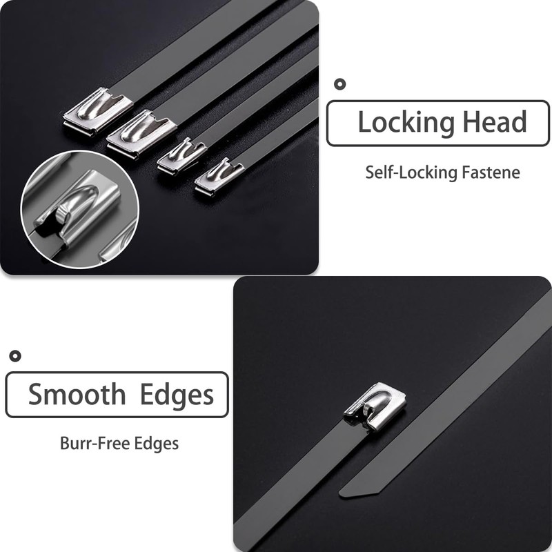 Aroono Heavy Duty Metal Zip Ties-20 inch, 304 Stainless Steel,